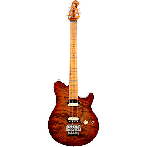 Ernie Ball Music Man Axis Quilt Top Electric Guitar Roasted Amber