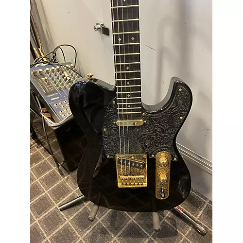 Used Dean Zelinsky Dellatera Z-Glide Custom Black Solid Body Electric Guitar Black