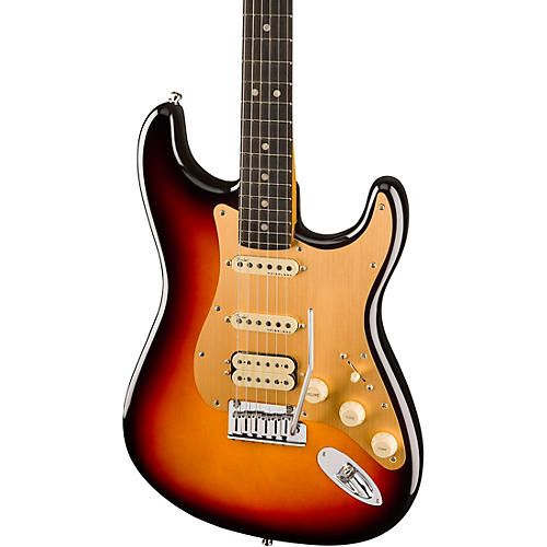Fender American Ultra II Stratocaster HSS Ebony Fingerboard Electric Guitar Texas Tea