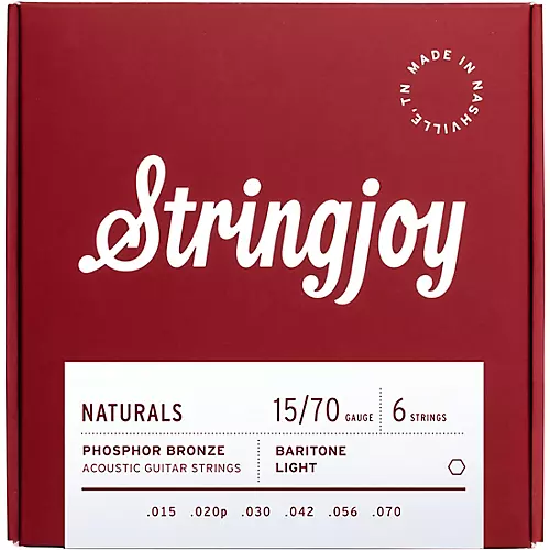 Stringjoy Naturals Phosphor Bronze Acoustic Guitar Strings 13 - 56
