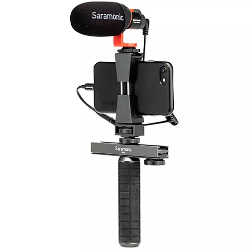 Saramonic VGM Smartphone/Camera Vlogging & Video Production Kit with Adjustable Dual Stabilizing Grips, Shoe Mounts & Vmic Mini Microphone