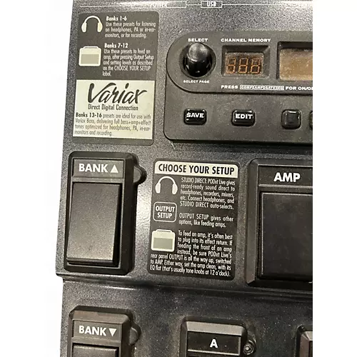 Used Line 6 Bass Pod XT Live Bass Effect Pedal