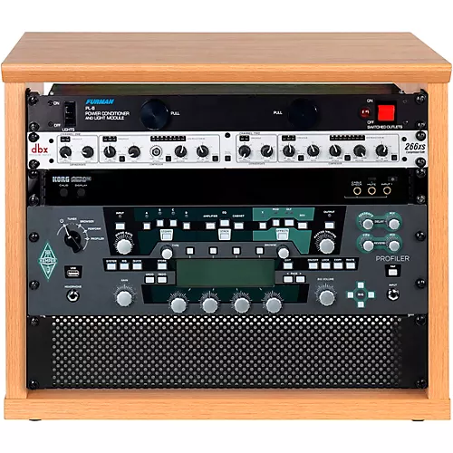 Gator Elite Series Furniture Desktop 8U Studio Rack 8 RU Space Dark Walnut