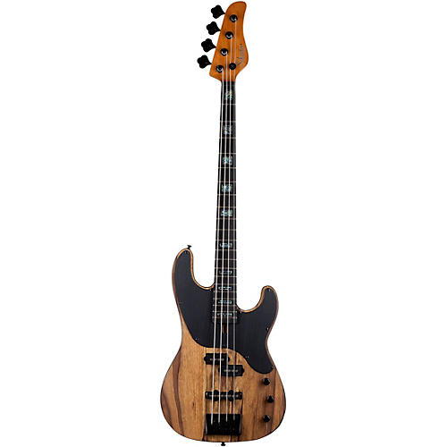 Schecter Guitar Research Model-T 4 Exotic Black Limba Electric Bass Satin Natural