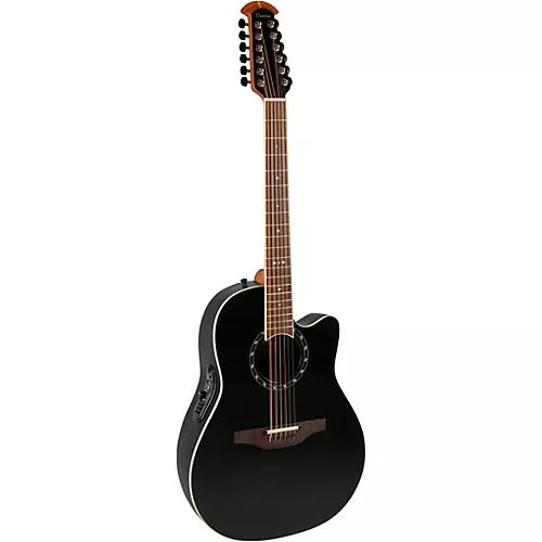 Ovation 2751AX-5-G Pro Series Standard Balladeer Deep Contour 12-String Acoustic-Electric Guitar Black