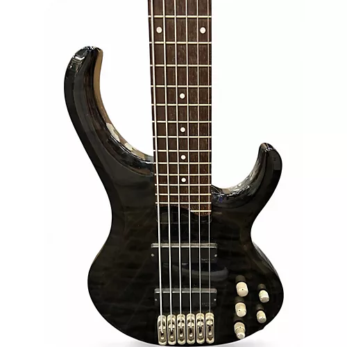 Used 2010s Ibanez BTB406 6 String Trans Black Electric Bass Guitar Trans Black