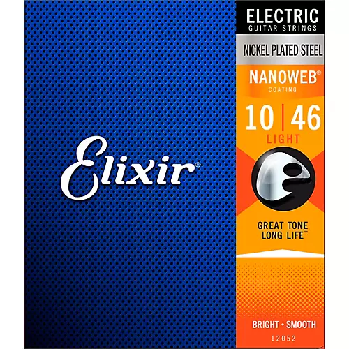 Elixir Electric Guitar Strings with NANOWEB Coating, Light (.010-.046) 2-Pack