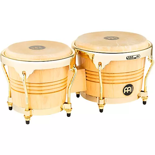 MEINL Rubber Wood Bongos with Gold Tone Hardware Natural