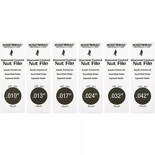 Music Nomad 6-peice Electric Guitar Diamond Coated Nut File Set - Super Light Strings