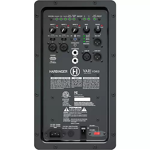 Harbinger VARI 3000 Series Powered Speakers Package With VS18 Subwoofer, Stands and Cables, 15