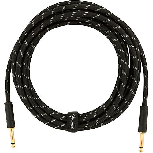 Fender Deluxe Series Straight to Straight Instrument Cable 25 ft. Black Tweed
