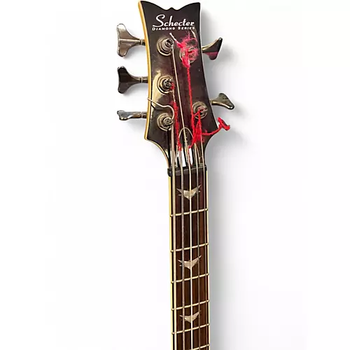 Used Schecter Guitar Research Stiletto Extreme 5 String transparent brown Electric Bass Guitar transparent brown
