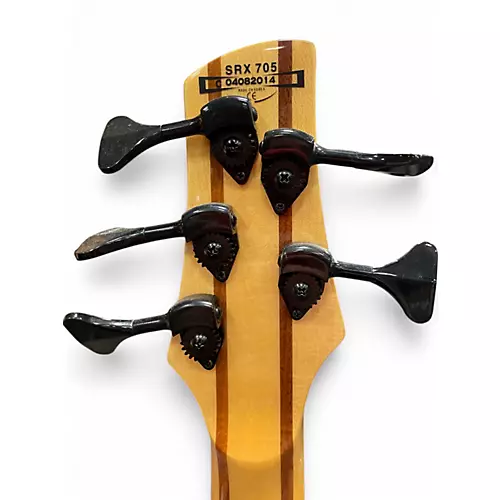 Used 2000s Ibanez SRX705 5 String Worn Natural Electric Bass Guitar Worn Natural