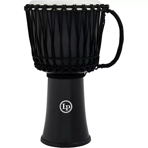 LP World 10 inch Rope Tuned Circle Djembe Black