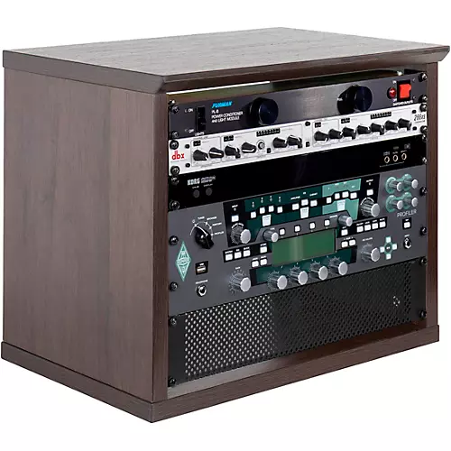 Gator Elite Series Furniture Desktop 8U Studio Rack 8 RU Space Dark Walnut