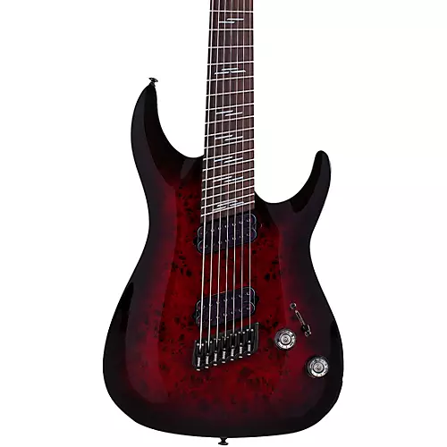 Schecter Guitar Research Omen Elite-7 MS Electric Guitar See-Thru Blue Burst