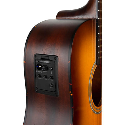 Mitchell T311CE Solid Spruce Top Dreadnought Mahogany Acoustic-Electric Guitar Edge Burst