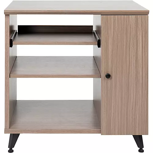 Gator GFW-ELITESIDECAR Elite Furniture Series Rolling Rack Sidecar Cabinet with Configurable Rack Space & Shelving Dark Walnut