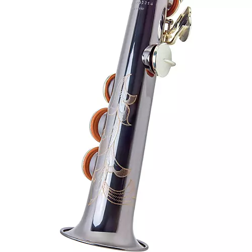 Allora ASPS-450 Vienna Series Straight Soprano Sax Black Nickel Body Silver Keys