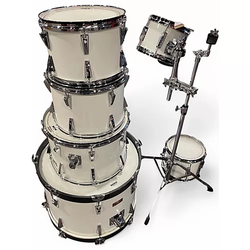 Used 1980 Yamaha 6 Piece Power Recording Shell Pack White Drum Kit White
