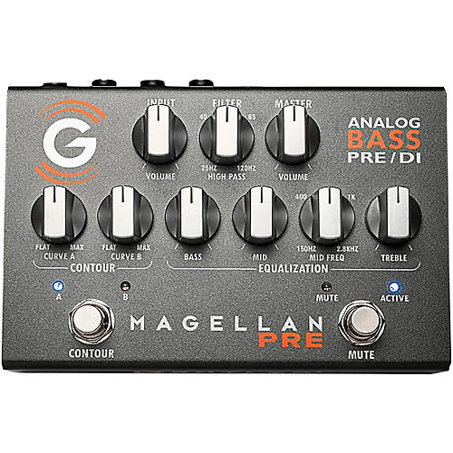 Genzler Amplification MAGELLAN PRE Analog Bass Pre/DI Effects Pedal Platinum Silver