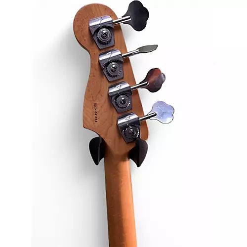 Used Fender American Standard Fretless Precision Bass Black and White Electric Bass Guitar Black and White