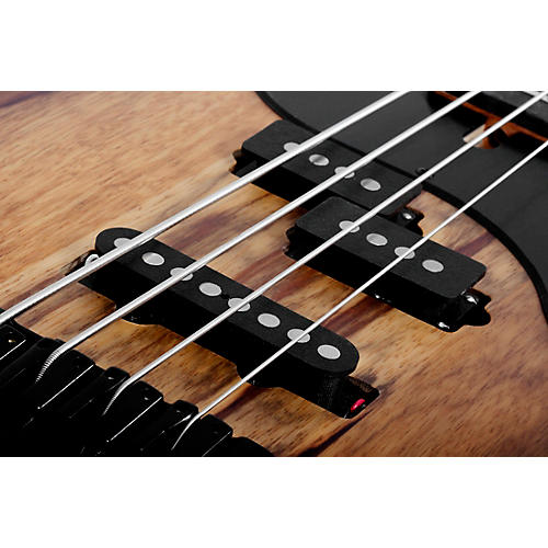 Schecter Guitar Research Model-T 4 Exotic Black Limba Electric Bass Satin Natural