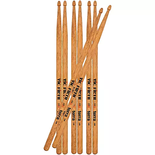 Vic Firth American Classic Terra Series Drum Sticks Value 4-Pack X5B Wood