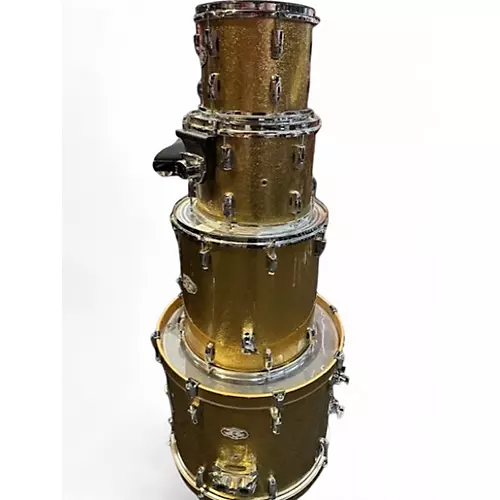 Used Pearl 4 Piece Vision Gold Sparkle Drum Kit Gold Sparkle