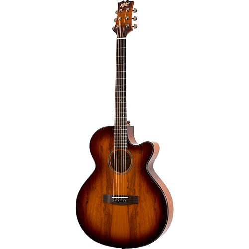 Mitchell MX430 Spalted Maple Acoustic-Electric Guitar Whiskey Burst