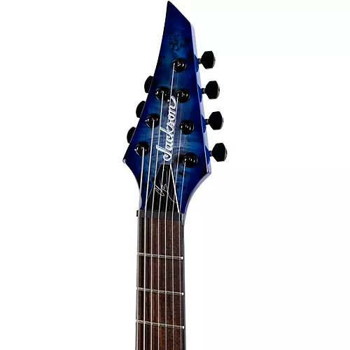 Jackson Pro Series Signature Chris Broderick Soloist HT7P 7 String Electric Guitar Transparent Blue