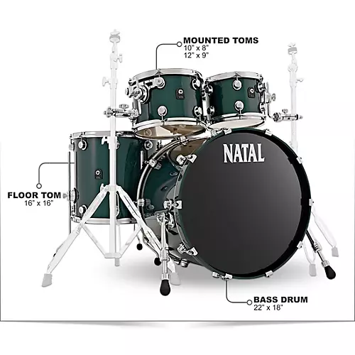 Natal Drums Cafe Racer US Fusion 22 4-Piece Shell Pack With 22
