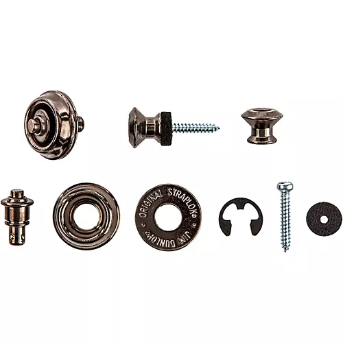 Dunlop Dual-Design Straplok System Black Chrome