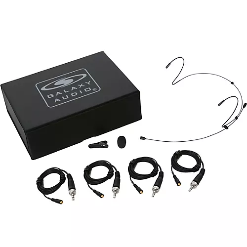 Galaxy Audio HSM4 Dual Ear Headset Mic With 4 Sennheiser Connecton Cables, Windscreen, Clip and Case Beige