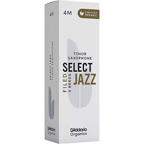 D'Addario Woodwinds Select Jazz, Tenor Saxophone Reeds - Filed,Box of 5 4H