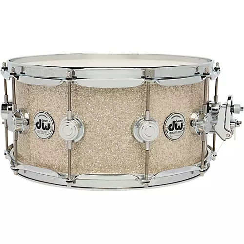 DW Collector's SSC Maple Finish Ply Snare Drum 14 x 6.5 in. White Glass Contrail Finish Ply