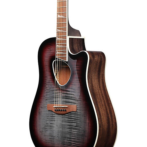 Ibanez ALT30FM Altstar Flamed-Top Dreadnought Acoustic-Electric Guitar Doom Red Burst