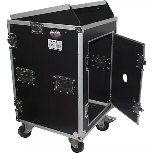 ProX T-16MRSS 16U Rack x 10U Top Mixer DJ Combo Flight Case Black