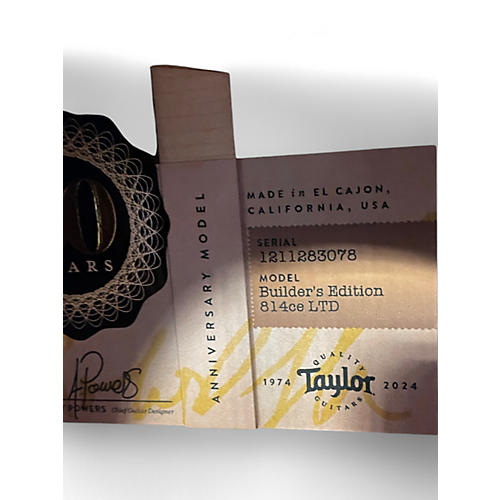 Used Taylor 814CE LTD BUILDERS EDITION 50TH ANNIVERSARY SINKER REDWOOD Natural Acoustic Electric Guitar Natural