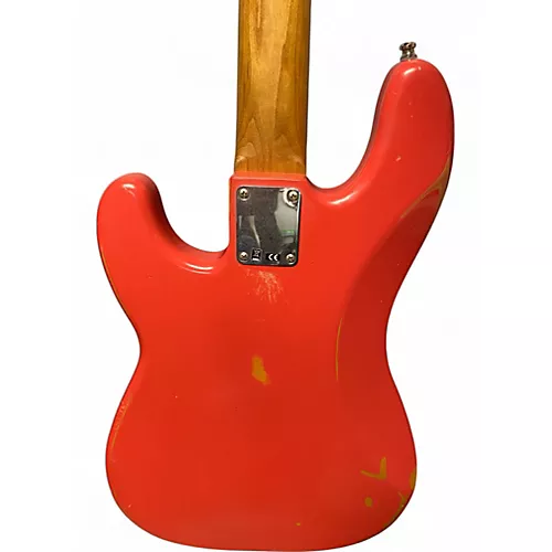 Used 2015 Fender Road Worn 1950S Precision Bass Fiesta Red Electric Bass Guitar Fiesta Red