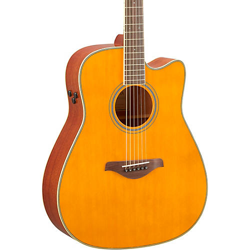 Yamaha FGC-TA TransAcoustic Dreadnought Cutaway Acoustic-Electric Guitar Black