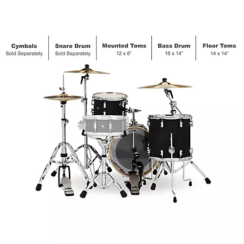 PDP by DW Concept Maple 3-Piece Bop Shell Pack Satin Black