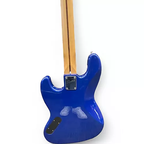 Used Squier Jazz Bass Standard Series Metallic Blue Electric Bass Guitar Metallic Blue
