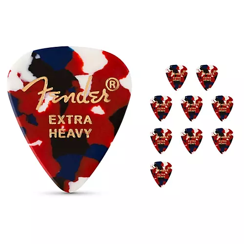 Fender Classic Celluloid Confetti Guitar Pick 12-Pack Extra Heavy 12 Pack