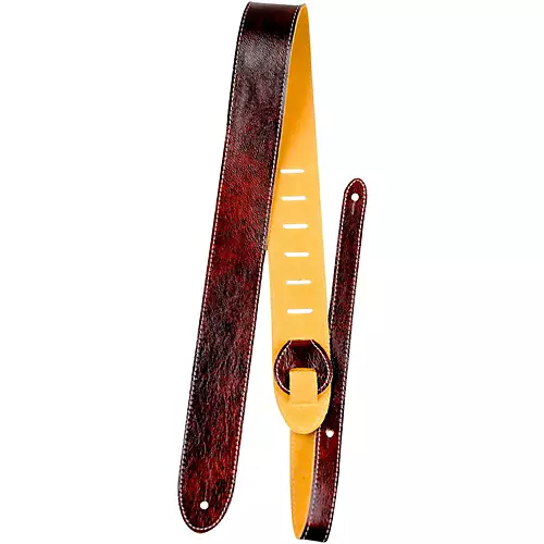 Perri's Italian Garment Leather Guitar Strap with Premium Suede Backing Mahogany 2