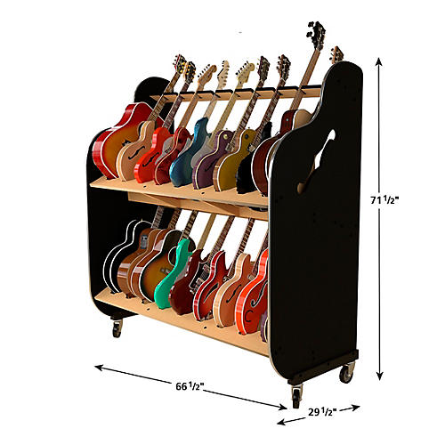 A&S Crafted Products The Session-Pro Double-Stack Mobile Guitar Rack