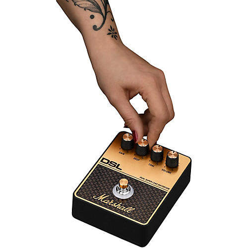 Marshall DSL Overdrive Effects Pedal Black and Gold