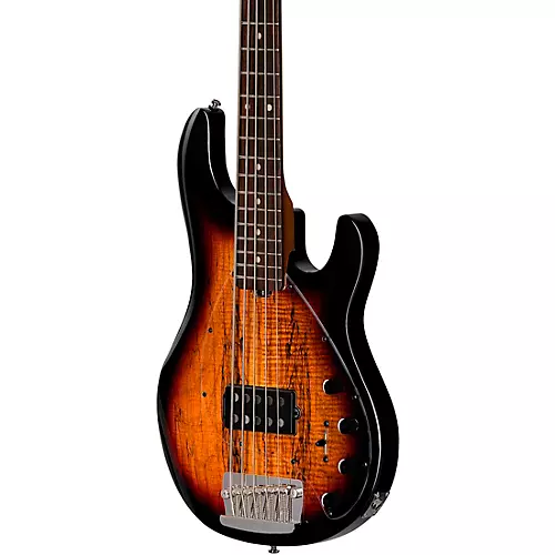 Sterling by Music Man StingRay 5 RAY35 Spalted Maple Top Bass 3-Tone Sunburst