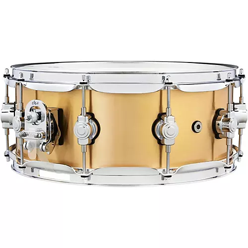 DW Performance Series 1 mm Polished Brass Snare Drum 14 x 6.5 in.