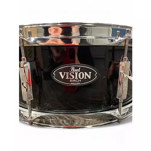 Used Pearl 5.5X14 Vision Series Snare Black and Silver Drum Black and Silver 10